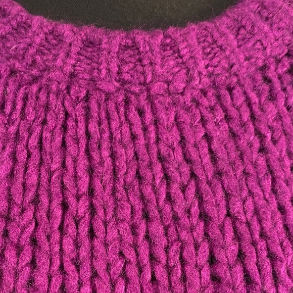 FRNCH Chunky Knit Sweater Purple Jewel Tone Oversized Cozy Size Medium - Picture 3 of 9
